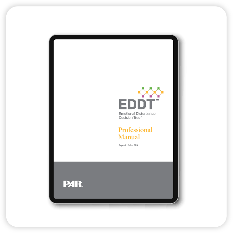 EDDT Professional Manual cover displayed on a tablet.