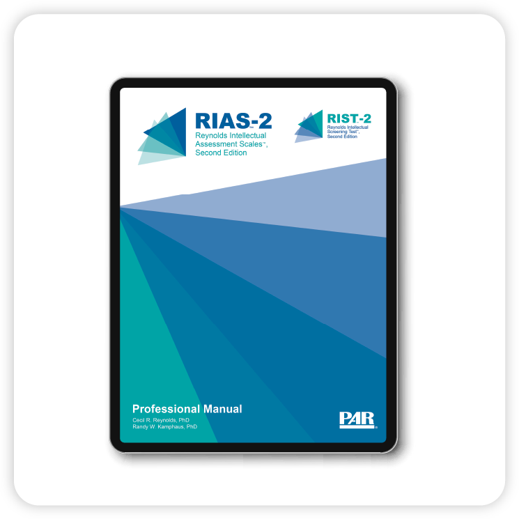 RIAS-2 Professional Manual cover displayed on a tablet.