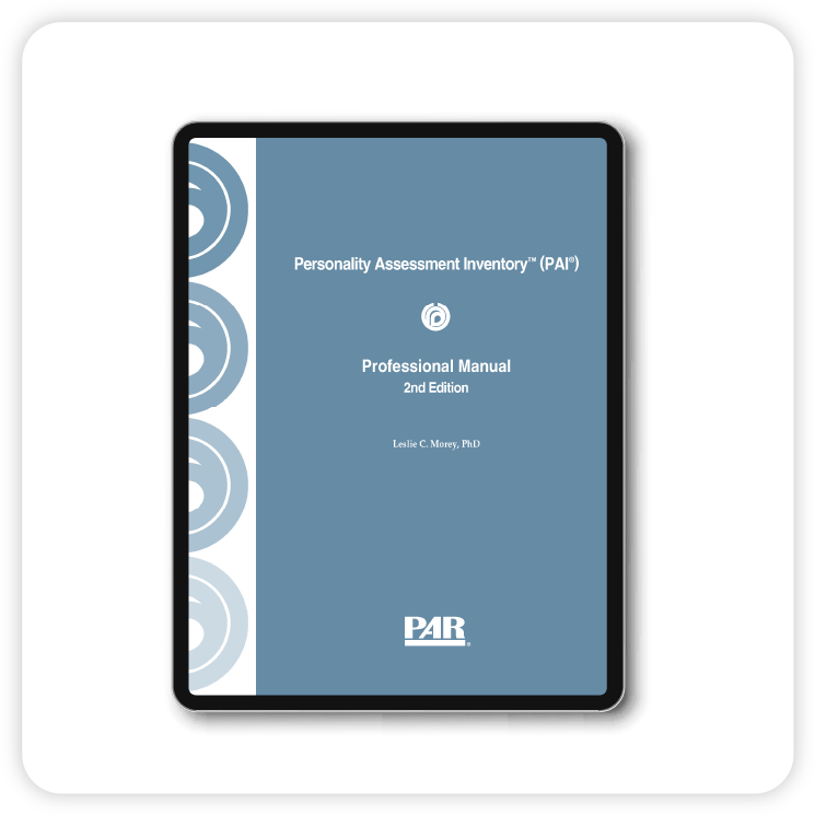 Cover of PAI manual displayed on a tablet