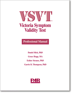 Photo of Victoria Symptom Validity Test