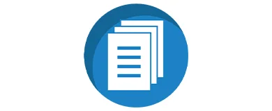 an icon of a stack of documents and tests